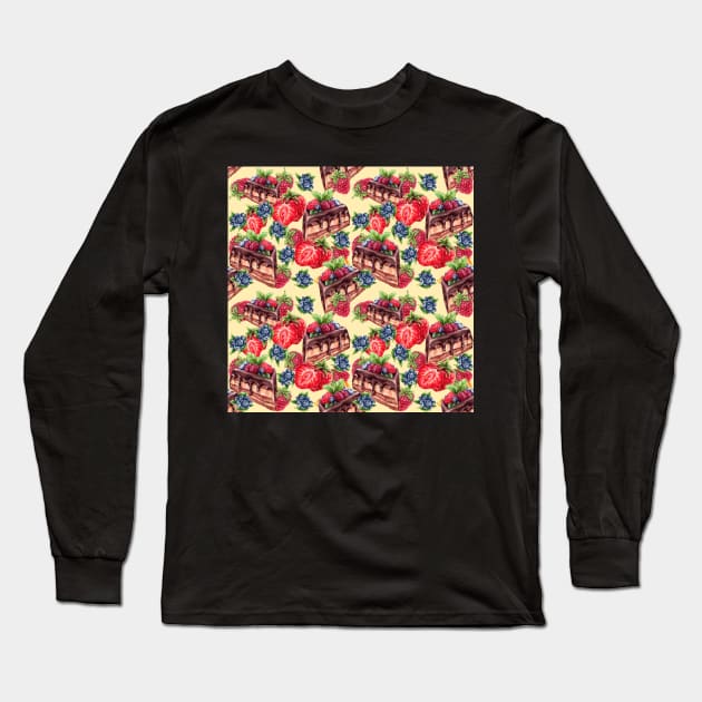 cake with chocolate and berries Long Sleeve T-Shirt by lisenok